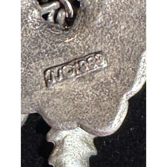 JJ Jonette Southwestern Silver Feather Earrings, Native American Style Jewelry - Picture 6 of 7